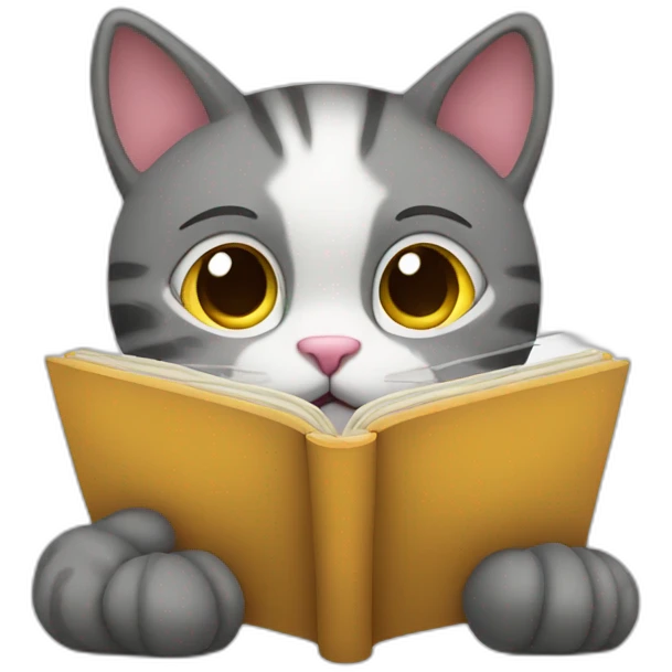 A cat reading a book emoji