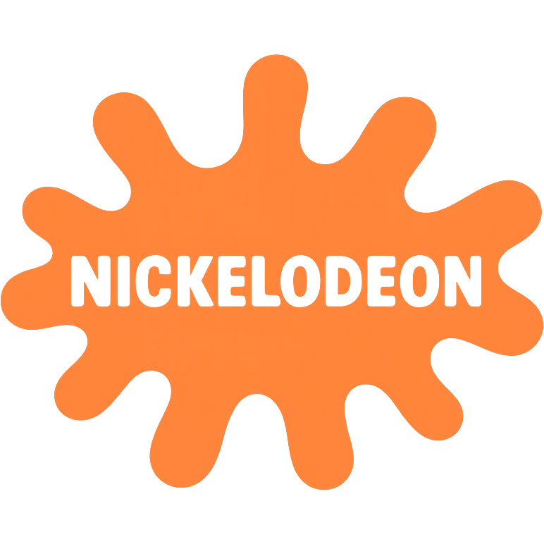modern icon of Nickelodeon logo, playful, bold, simple, orange and white color scheme emoji