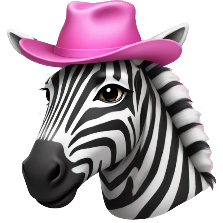 zebra with pink hat emoji
