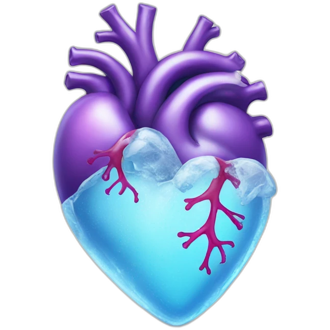 Realistic Heart ice emoji