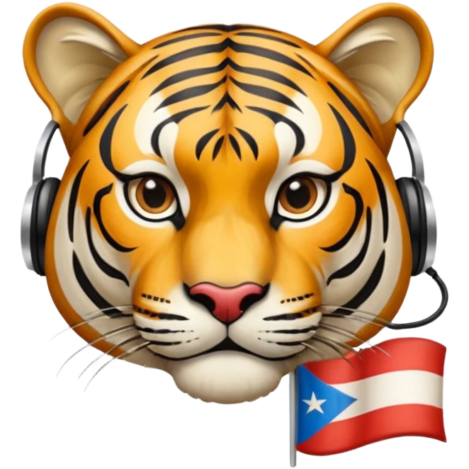 Quiero un tigre mezclado con la bandera cubana. Porque no apodan el tiger y soy de cuba. 
Quiero un tigre asi cubano pero con unos audífonos de dj, además un tigre fuerte y con cara de tigre agresivo emoji