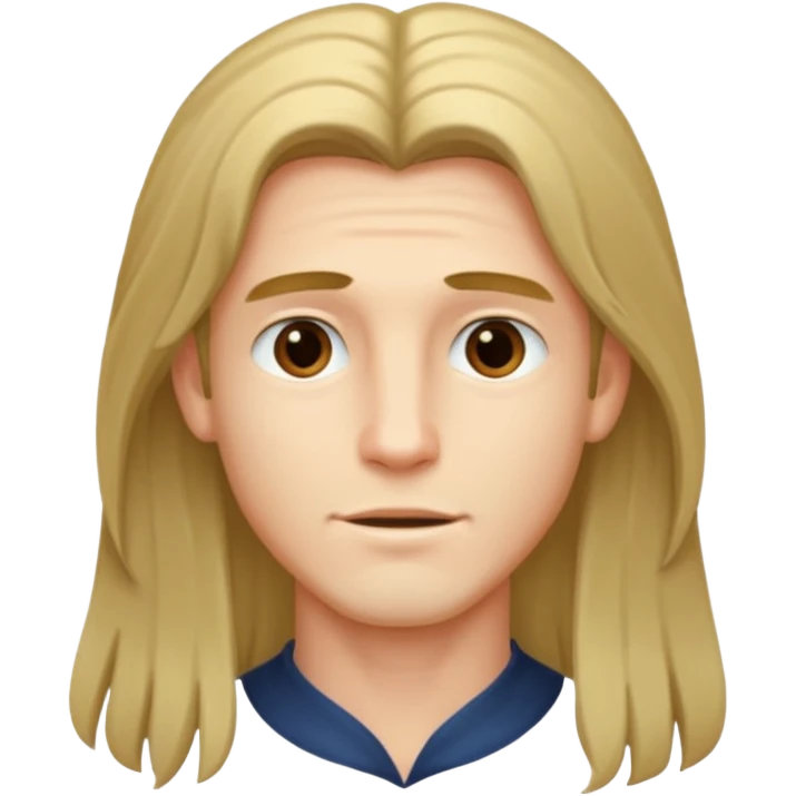 Long hair handsome boy only neck emoji