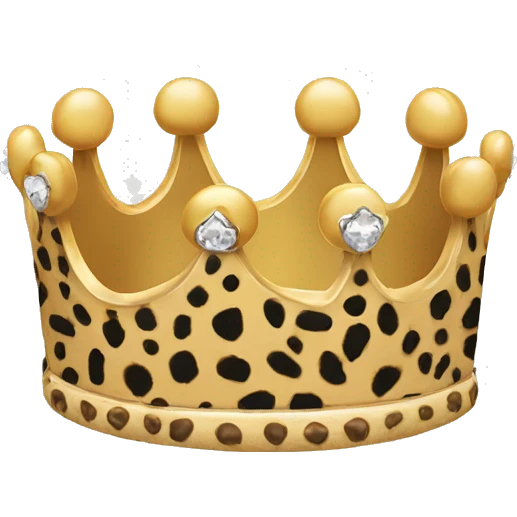 elegant crown with cheetah print emoji