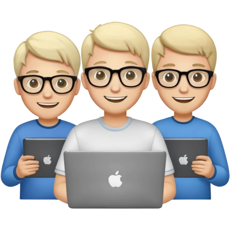 Group of 4 vibe coders, all male and white skinned  emoji