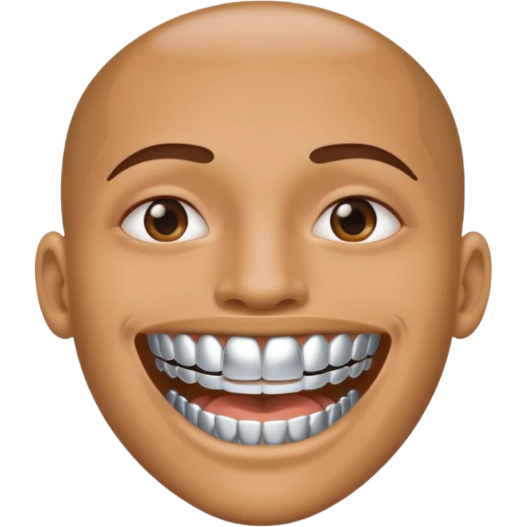 white lips silver grillz emoji