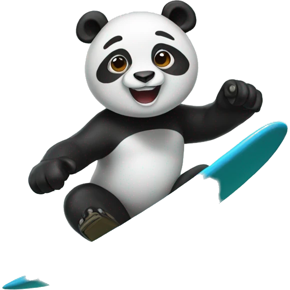 panda surfing emoji
