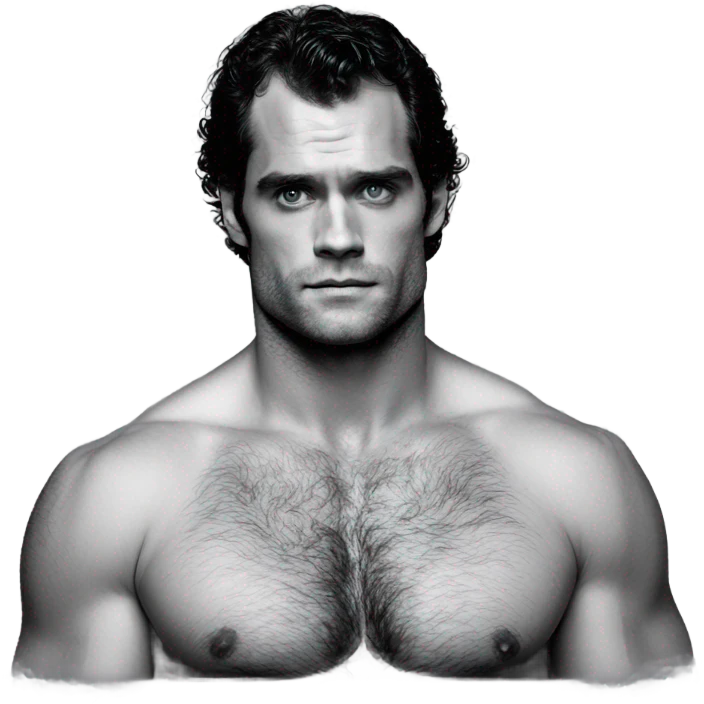 Henry Cavill shirtless hairy chest emoji