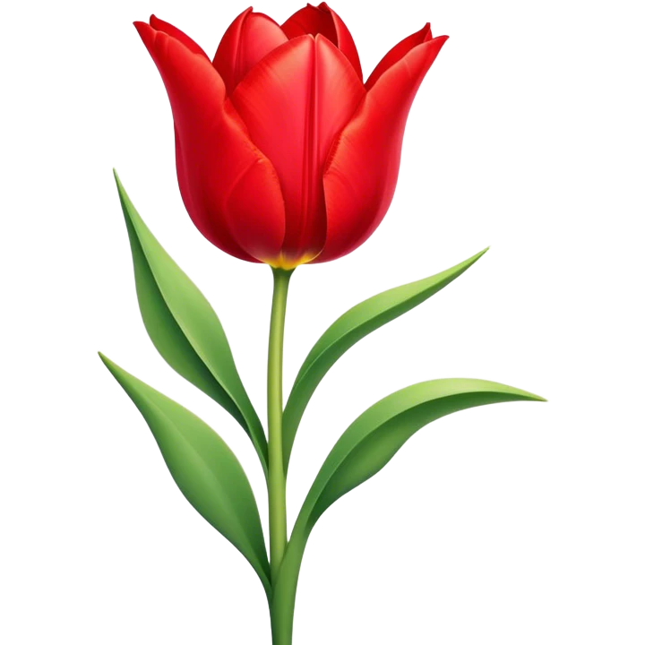 ​Cinematic Realistic Tulip, depicted as a single, exquisitely detailed bloom with vibrant red petals and a delicate stem, softly illuminated by natural light that highlights its graceful beauty and elegant form, emoji