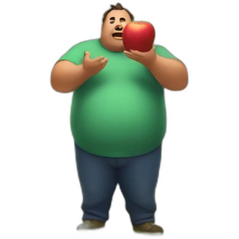A fat man stole apples from under the apple tree emoji
