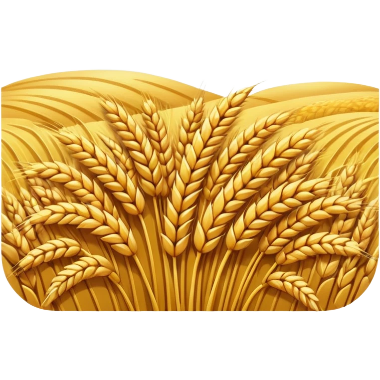 golden wheat field with blue sky above, low detail, high contrast, emoji style, bold shapes emoji