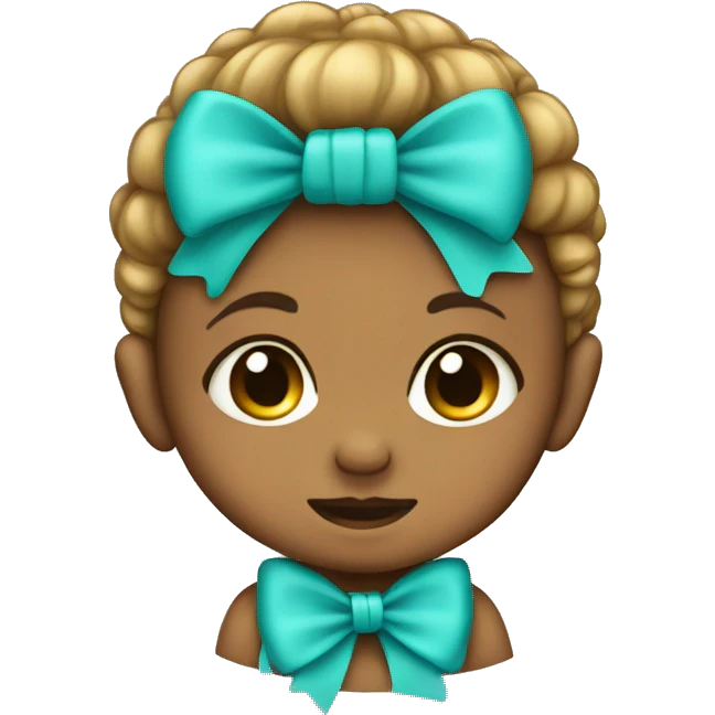 Baby turquoise bow emoji
