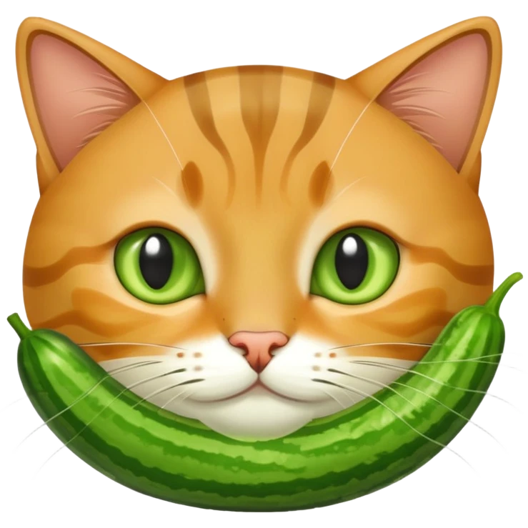 Cat in cucumber  emoji