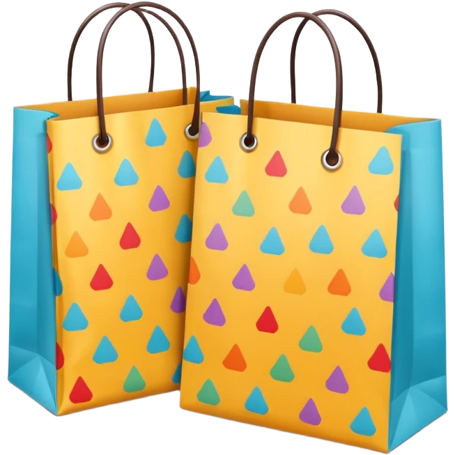2 aesthetic shopping bag with pattern emoji