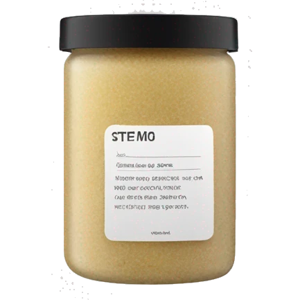 body scrub pot with label emoji