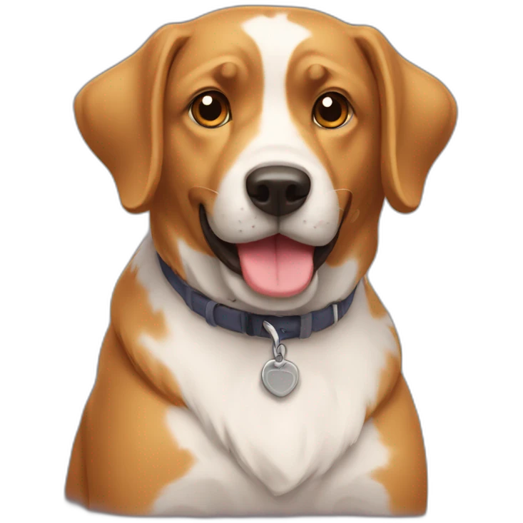 Chat sur un chien emoji
