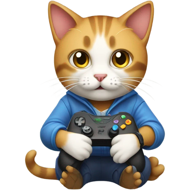 cat playing video games  emoji