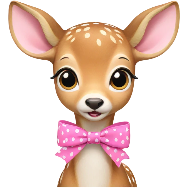 deer girl with pink bow emoji