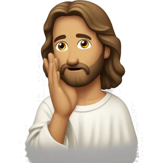 jesus hand cupping ear emoji