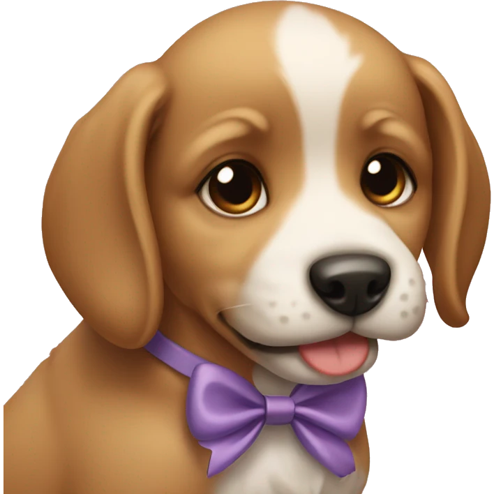 puppy with a bow emoji