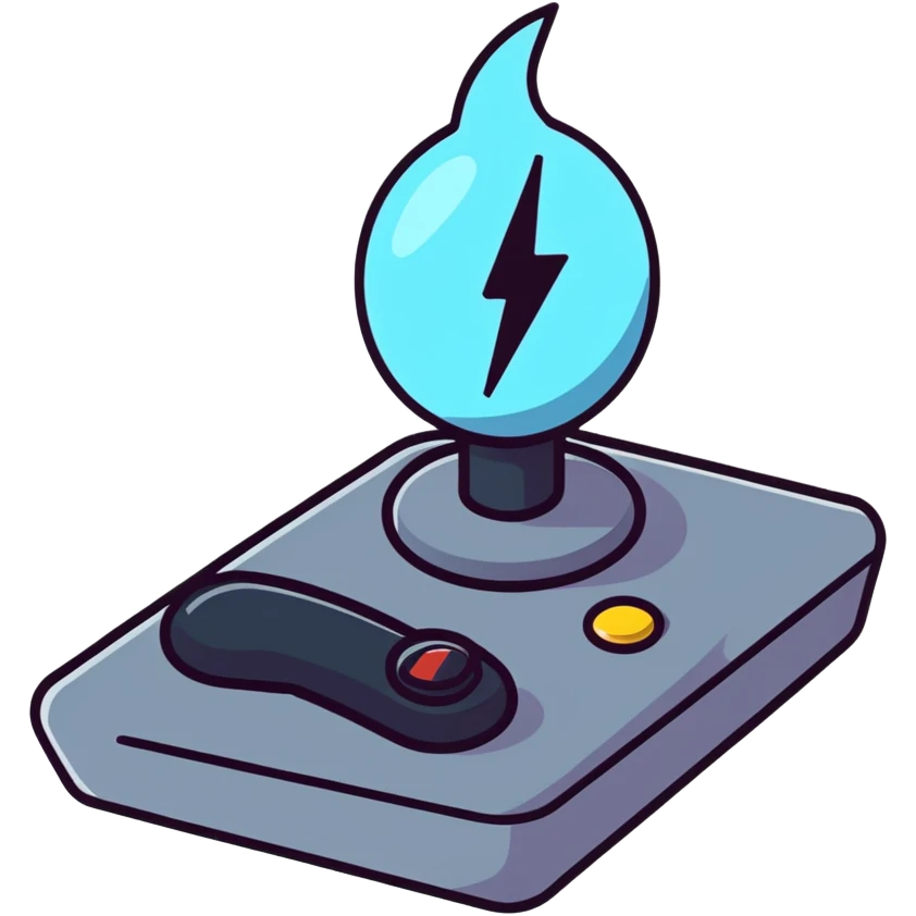 Classic joystick with lightning bolts emoji