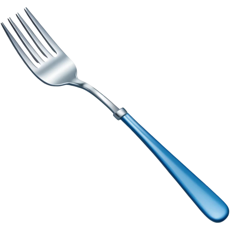 blue-handled dessert fork emoji