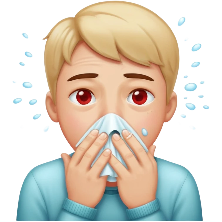 person sneezing with allergies emoji