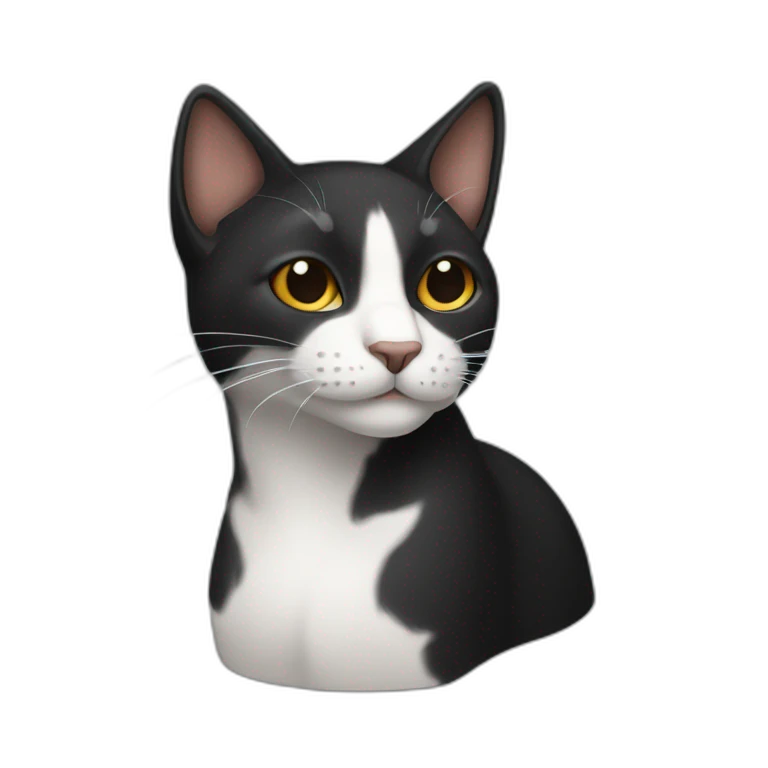 gato negro con blanco emoji