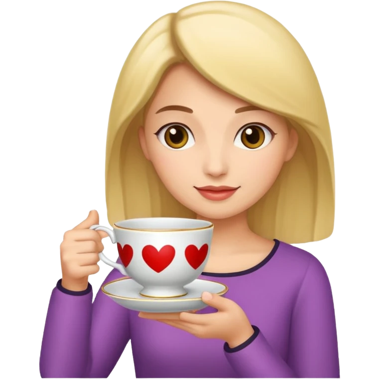 woman holding teacup emoji