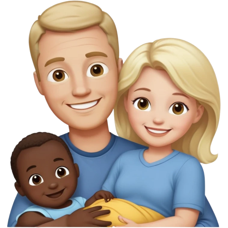 white dad white mom and a black baby emoji