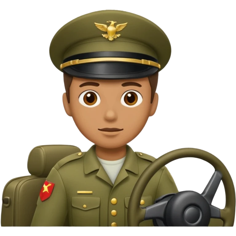 Soldier driving a car emoji