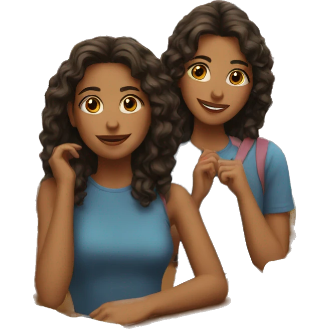 2 girls in a bookstore  emoji