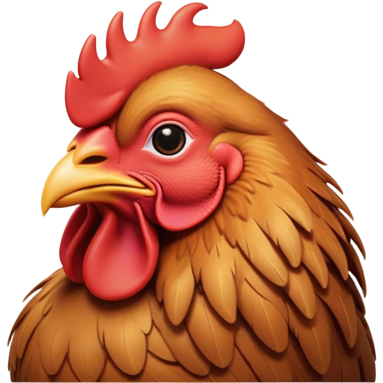 Meme-Worthy Cute Sleeping Brown Rooster Portrait Emoji, Head resting peacefully with a contented smile, showcasing a robust build and a luxuriously soft brown plumage, eyes shut in a serene, restful nap, Simplified yet hilariously adorable features, highly detailed, glowing with a soft, drowsy light, high shine, relaxed and utterly lovable, stylized with an air of playful laziness, bright and heartwarming, soft glowing outline, capturing the essence of a comically sleepy rooster, so meme-worthy it feels like it could instantly become the next viral sensation of adorable slumber! emoji