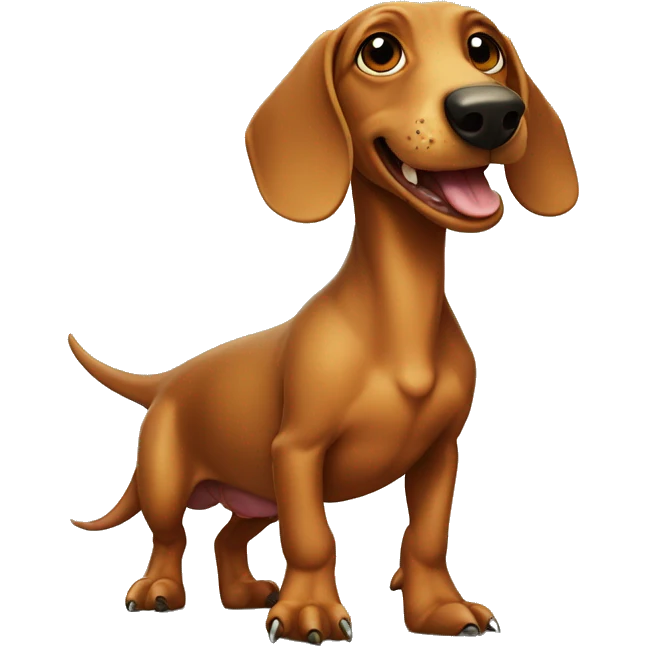 dachshund with tyranosaurus emoji