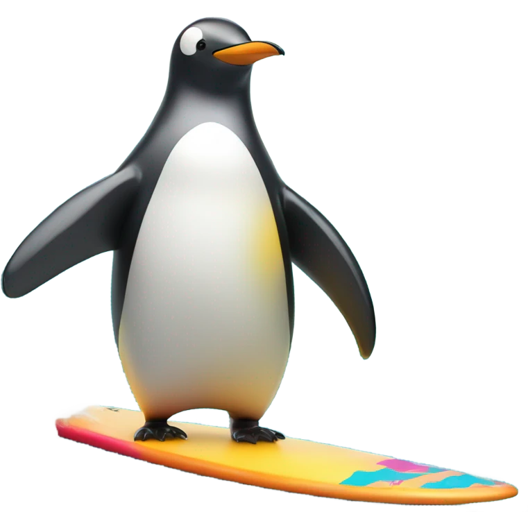 Penguin surfboard emoji