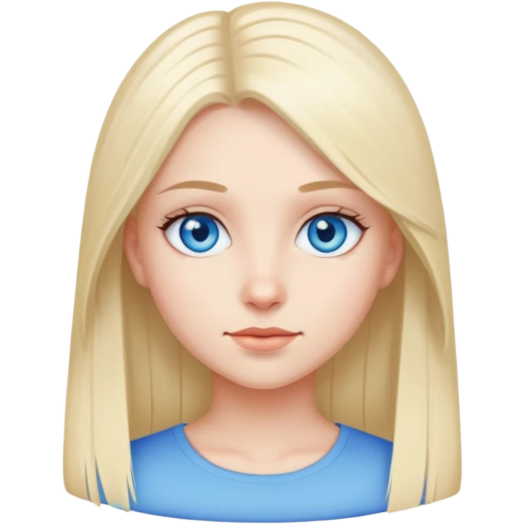 girl with blue eyer, straight fair hair emoji