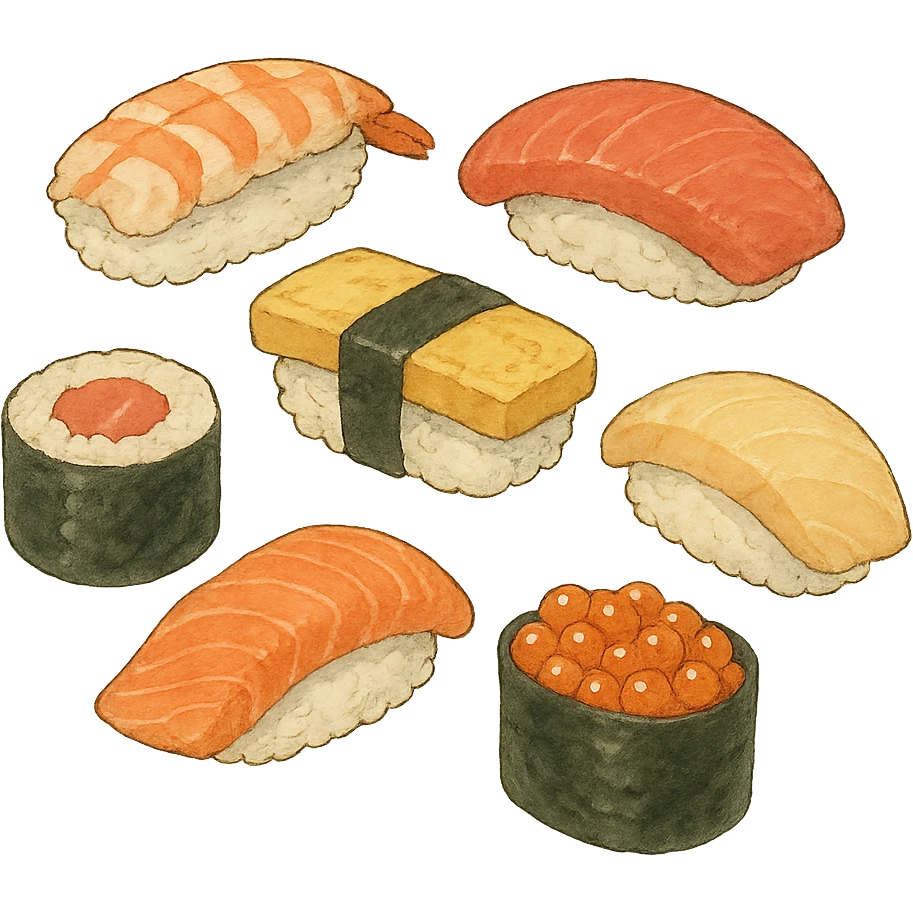 sushi in ghibli style emoji