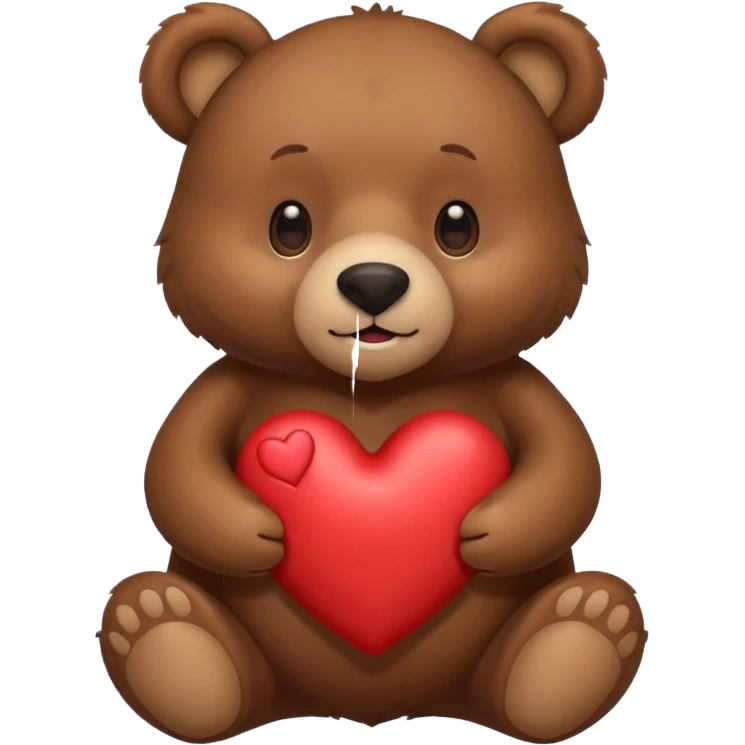 Bear holding a heart emoji