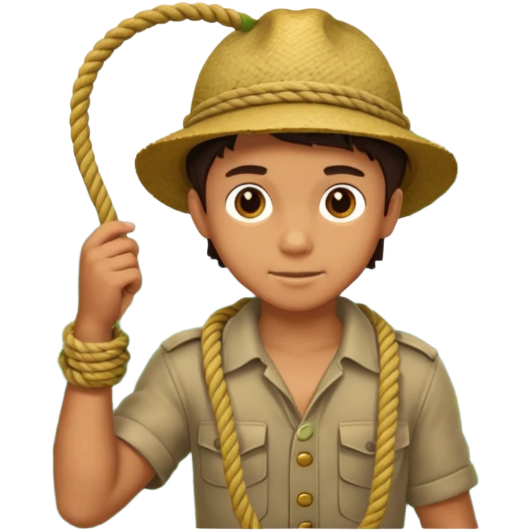 Boy + rope,Jungle Explorers. emoji