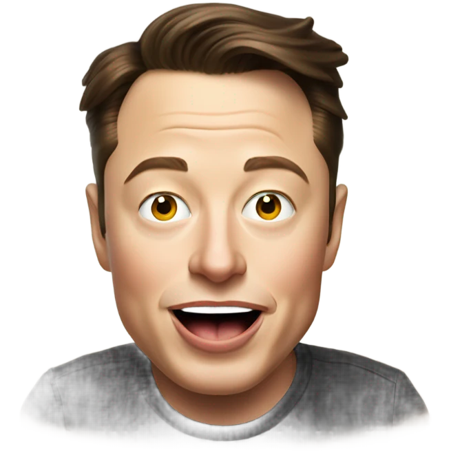 Elon musk sticking his tongue out  emoji