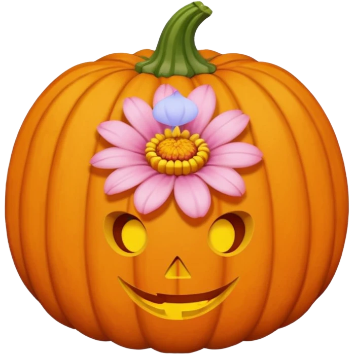 pastel pink orange halloween  flower pumpkin choker emoji
