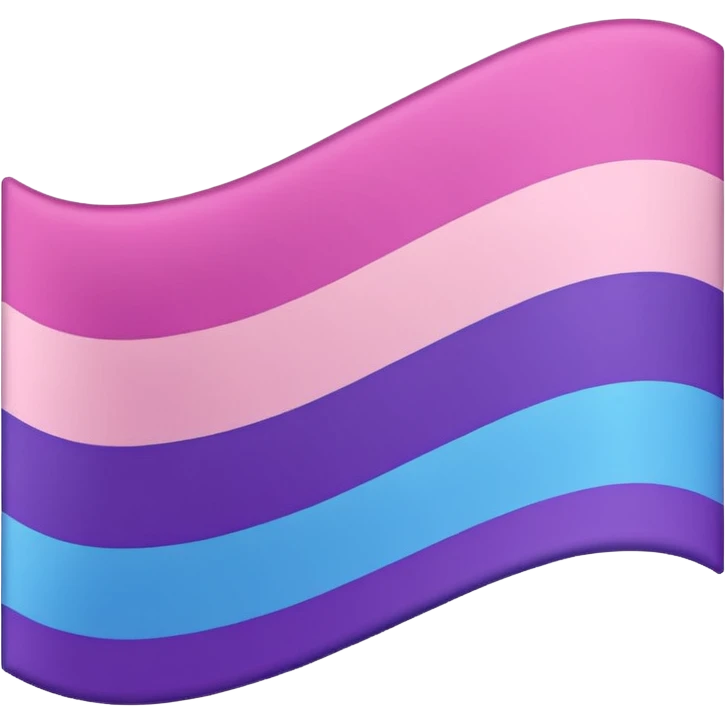 I want a flag, I want the first stripe at the very top of the flag to be pink 🩷. The middle stripe will be the color purple 💜. And finally the bottom stripe will be the color blue 💙. Only those three colors in that exact order. Make the colors more vibrant emoji