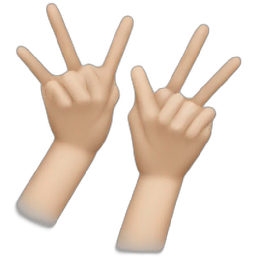 Double v whit two hand emoji
