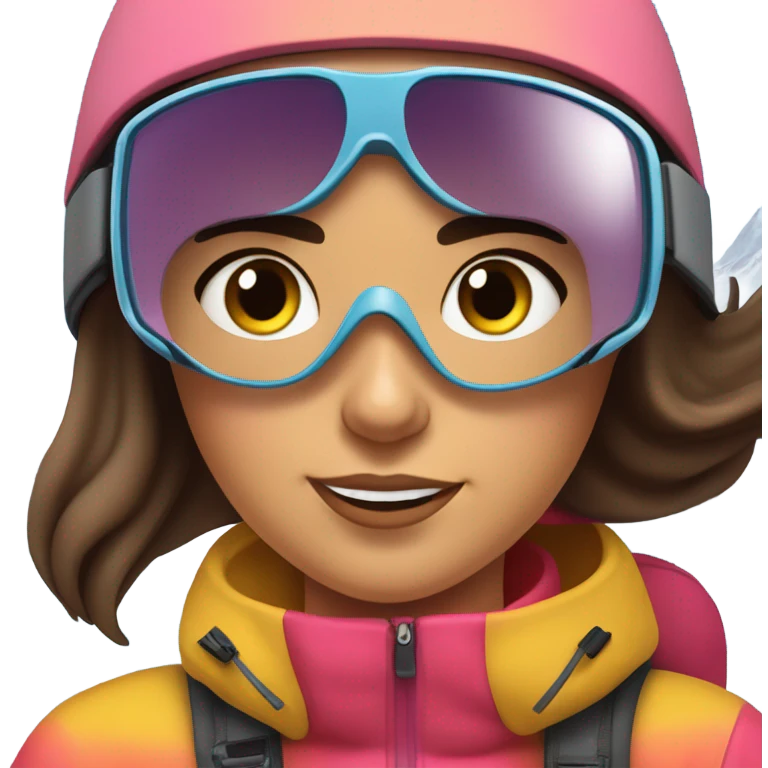brunette girl skiing emoji
