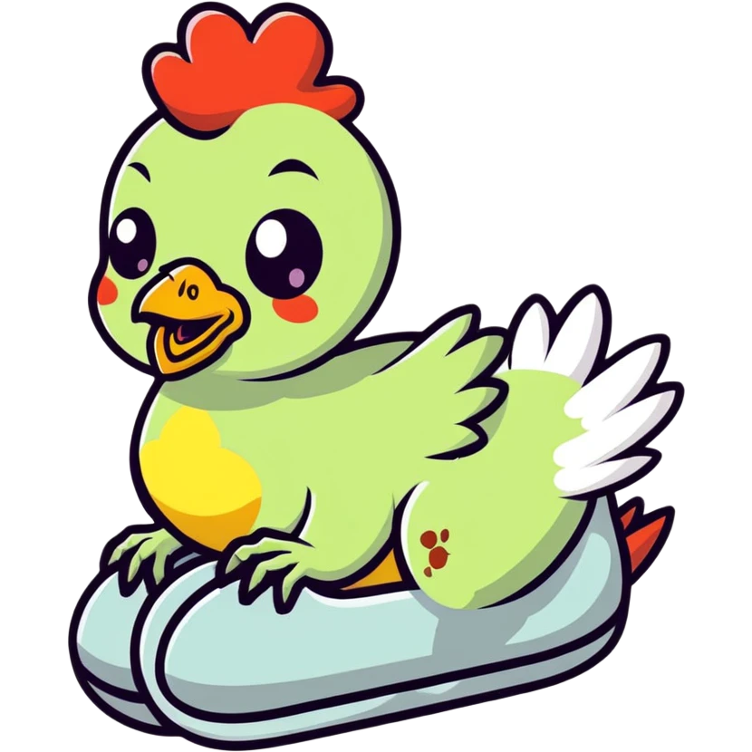 A baby zombie riding a chicken  emoji