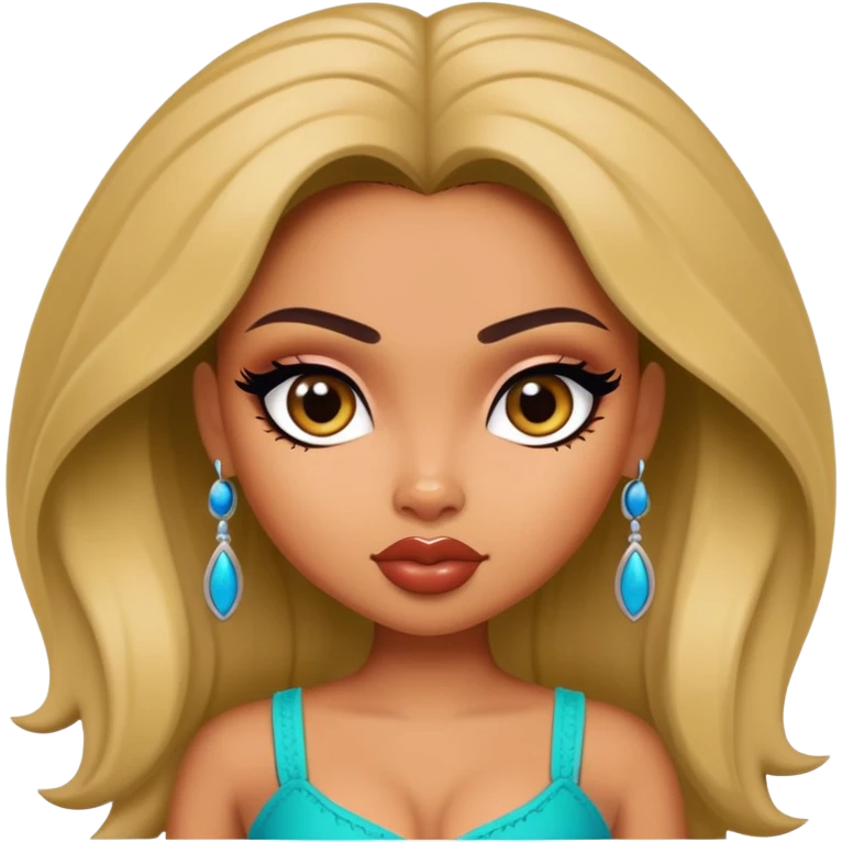 pretty bratz baddie, olive skin, exotic emoji