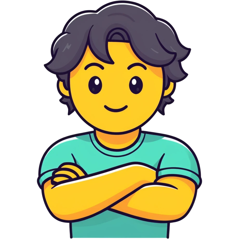 Mad crossing arms emoji with hair emoji