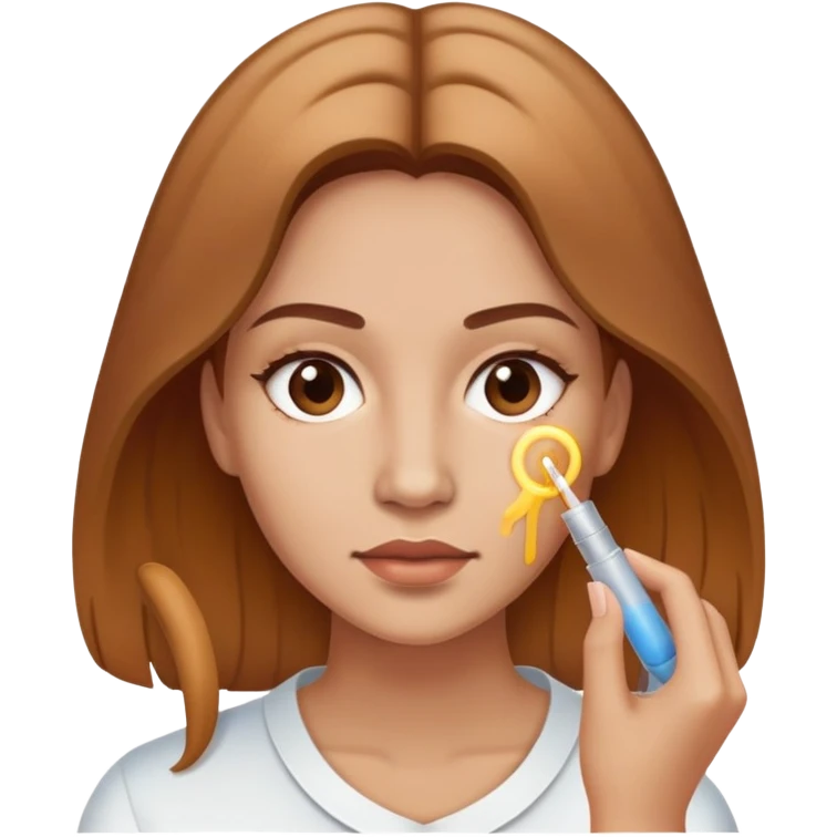 woman with light brown hair undergoing MMP capillary application emoji