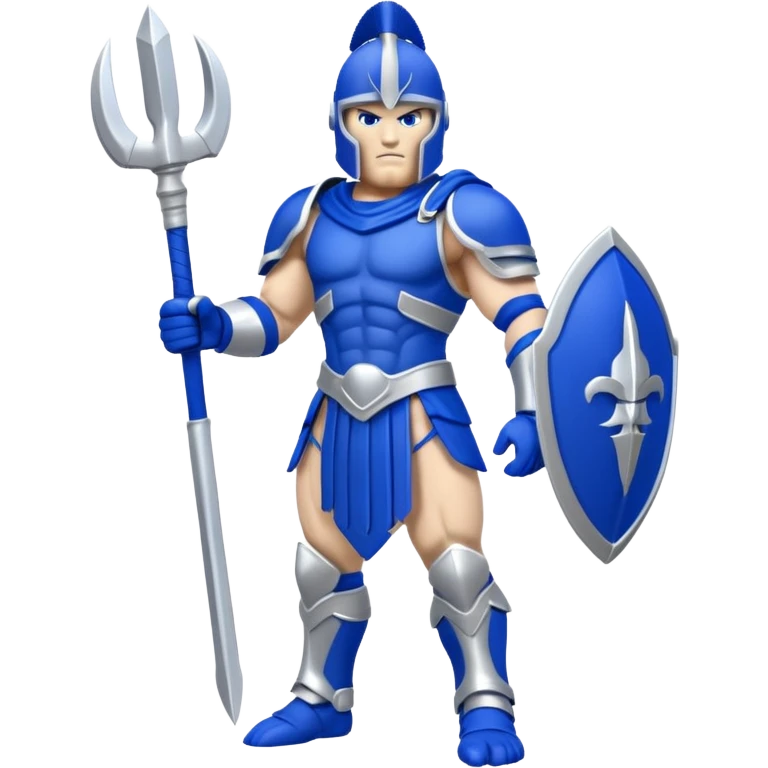 Royal blue, silver and white spartan mascot ￼ emoji