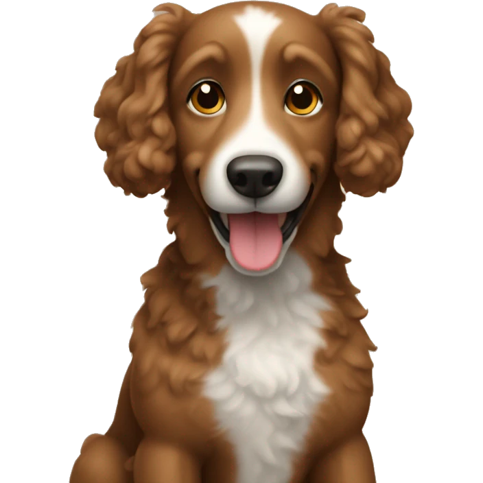 Poddle dog brown smiling emoji