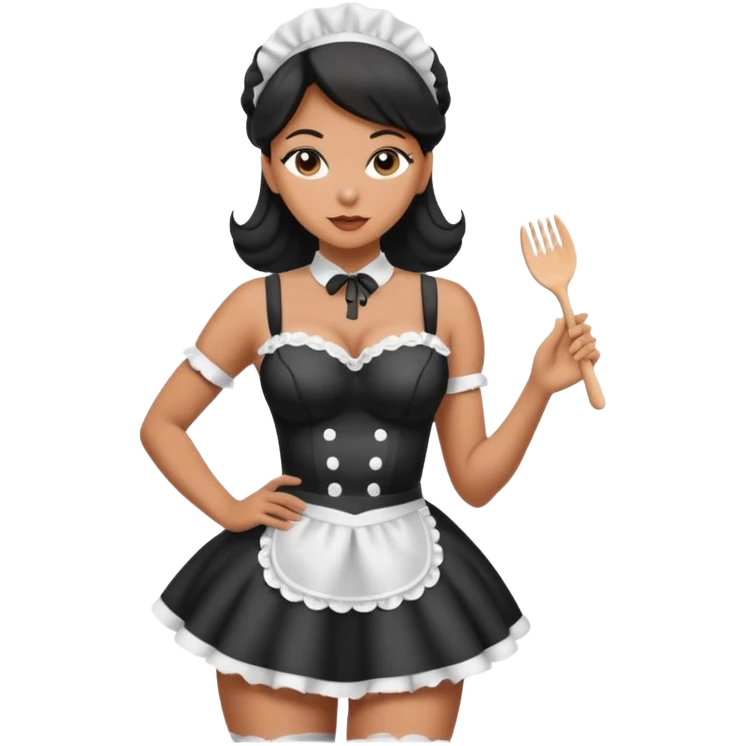 Sexy Latina maid showing off her fat ass and body in some sexy maid lingerie emoji